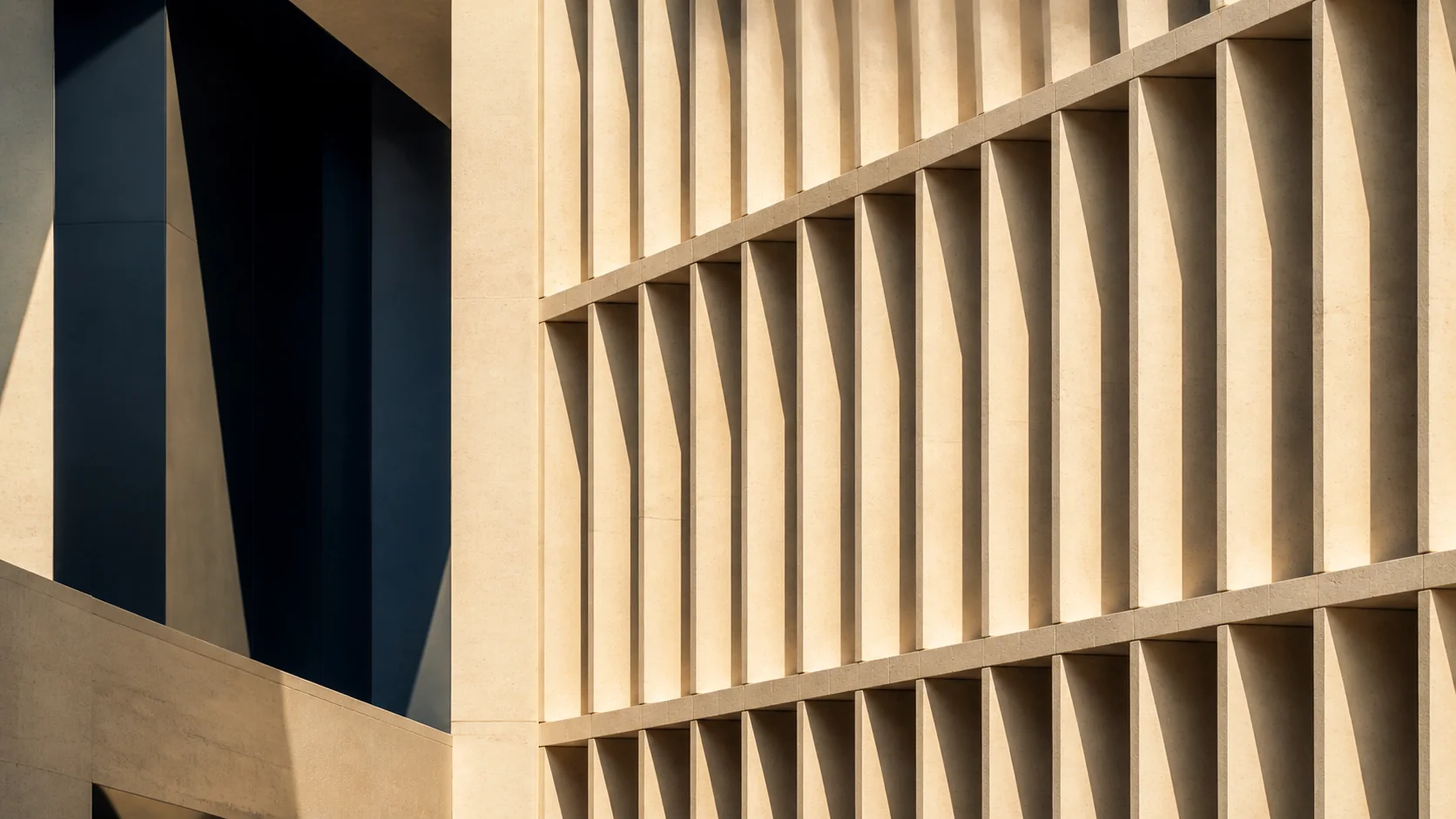 Abstract geometric texture of contemporary UAE institutional architecture