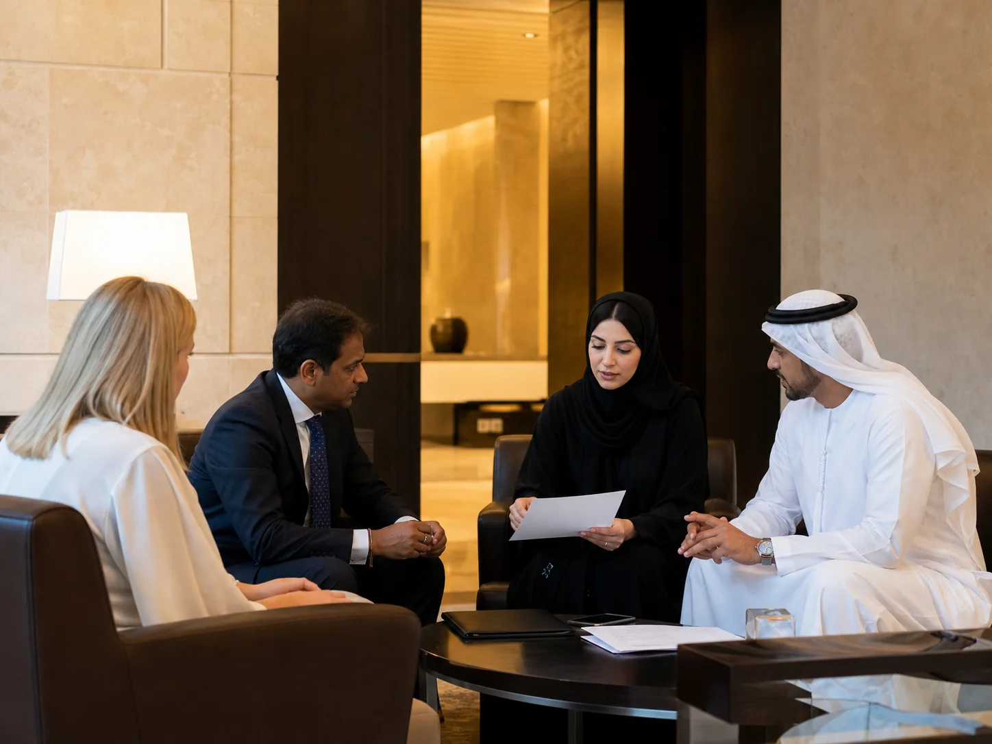 International education representatives meeting local UAE professionals