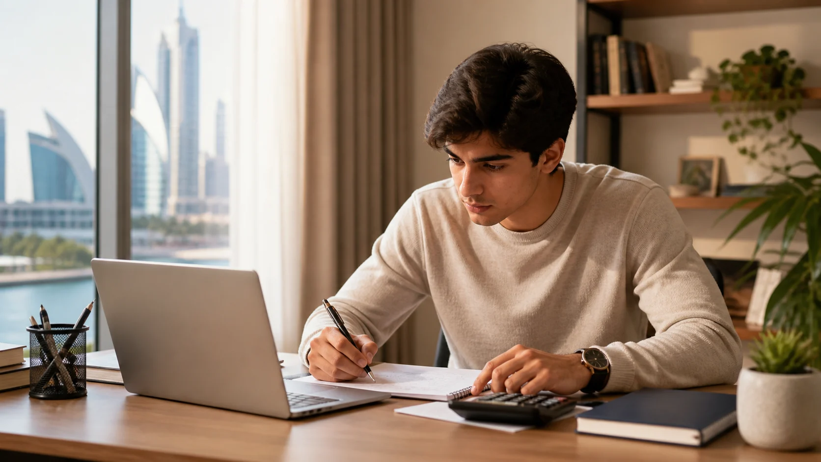 Student reviewing scholarship and funding options for UAE universities.