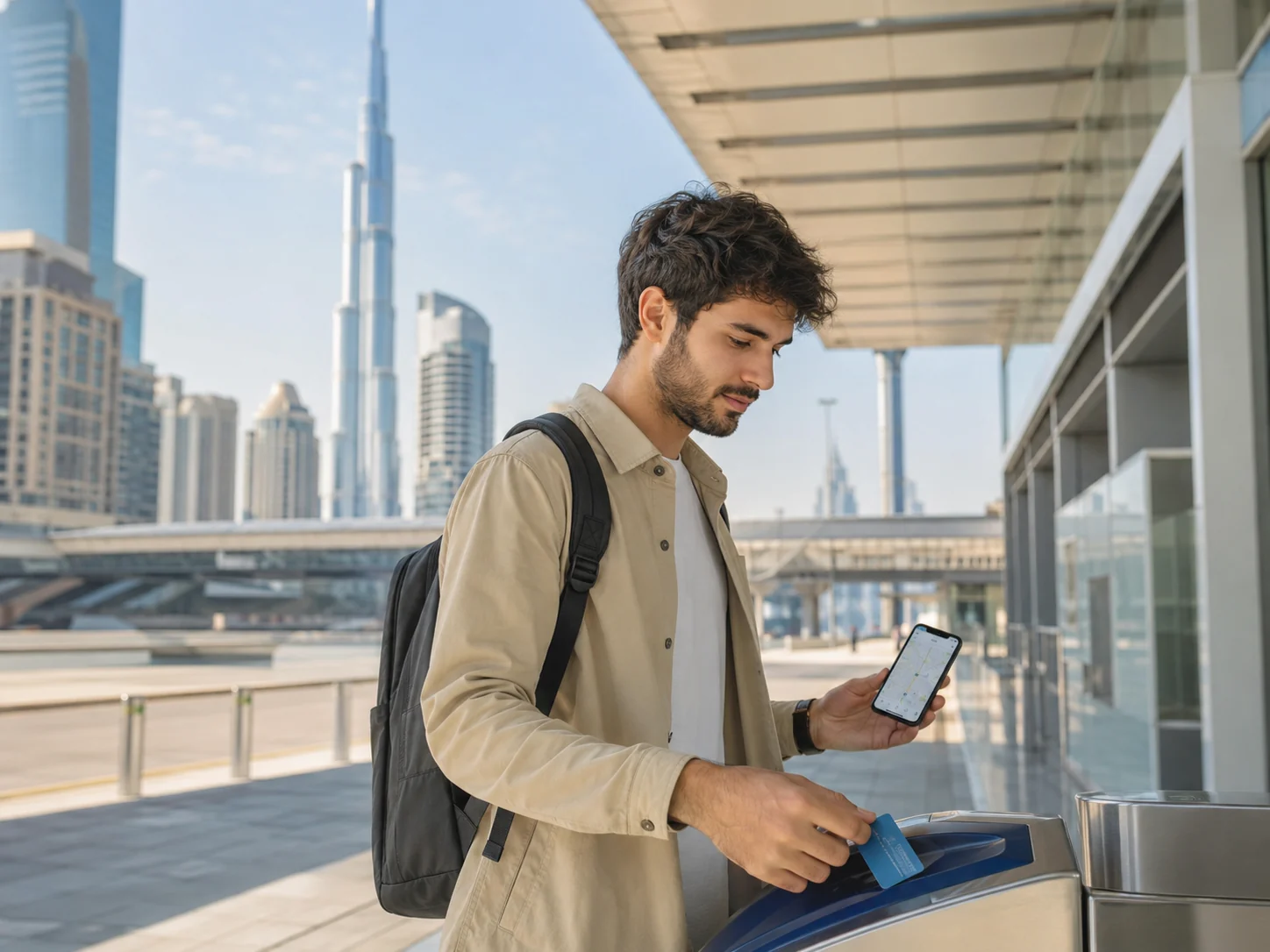 Student checking transport routes and monthly expenses in Dubai.