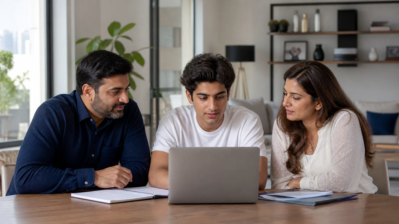 Family discussing undergraduate study options in the UAE.