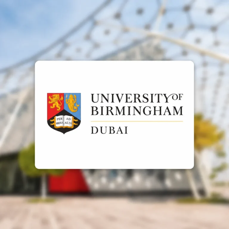 University of Birmingham Dubai campus and logo