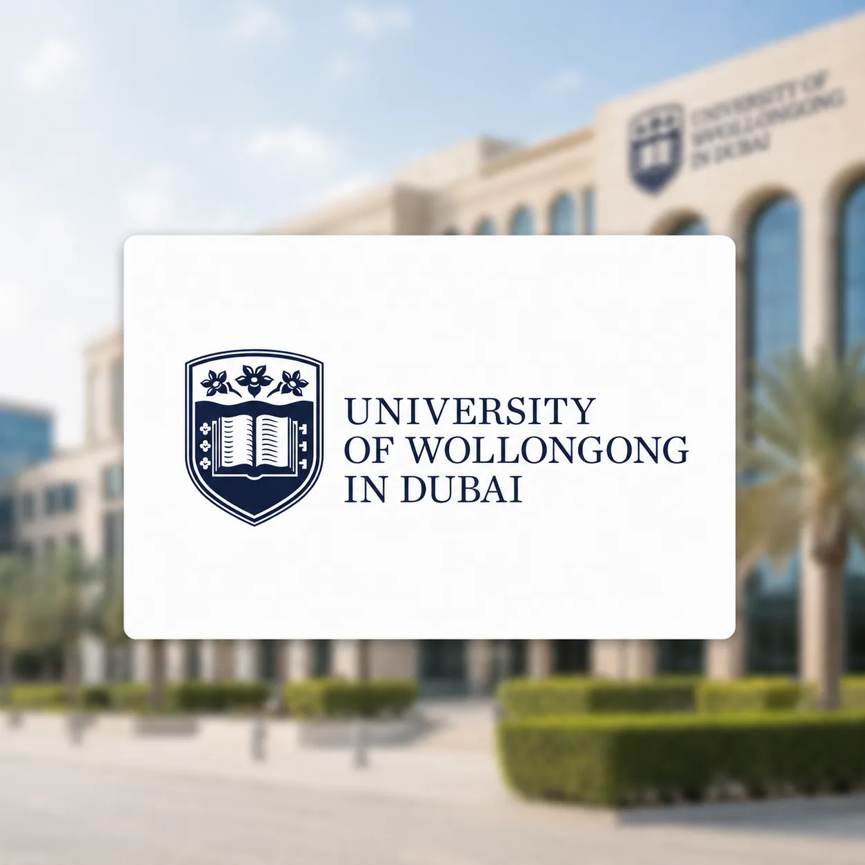 University of Wollongong in Dubai campus and logo