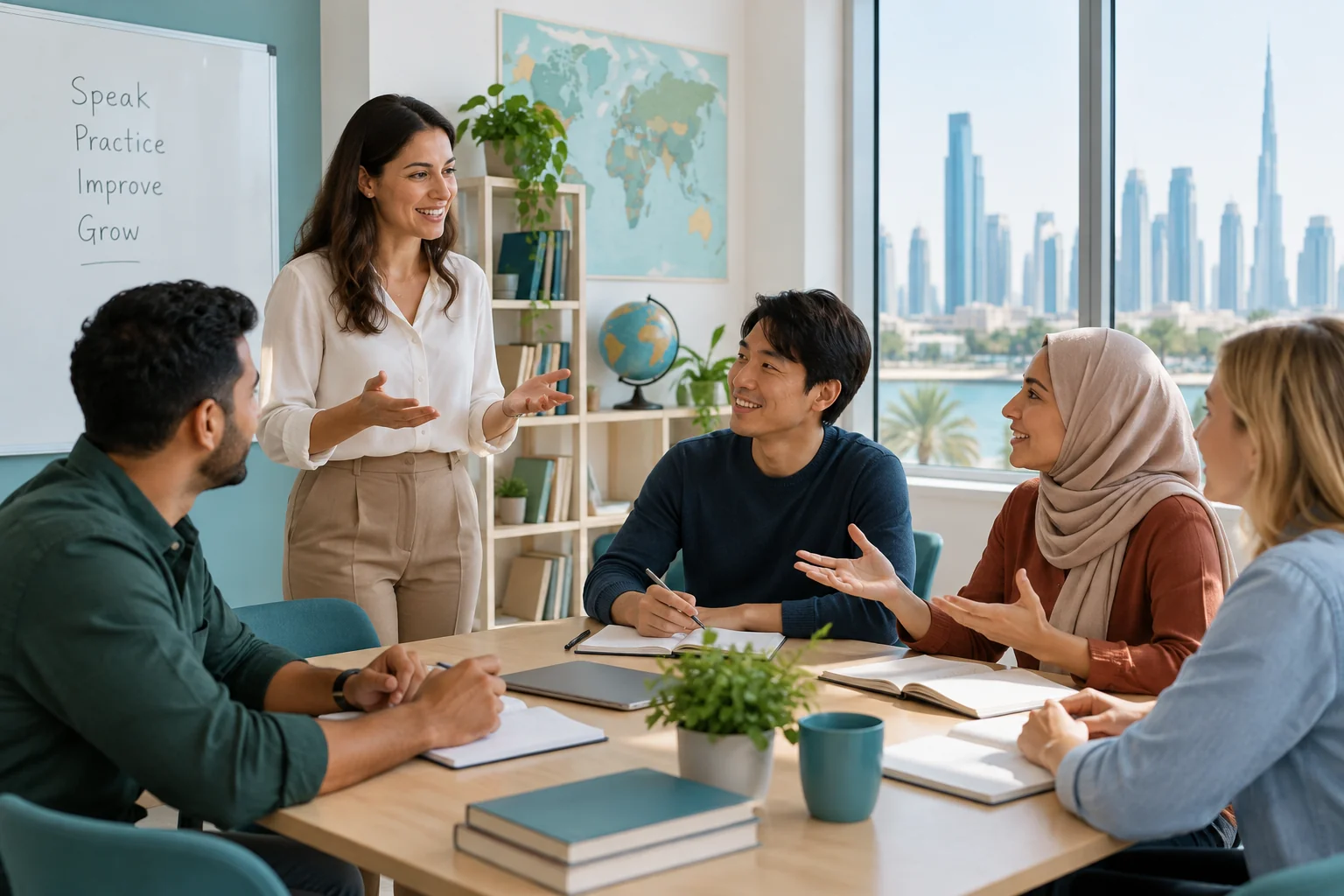 English conversation practice with a teacher