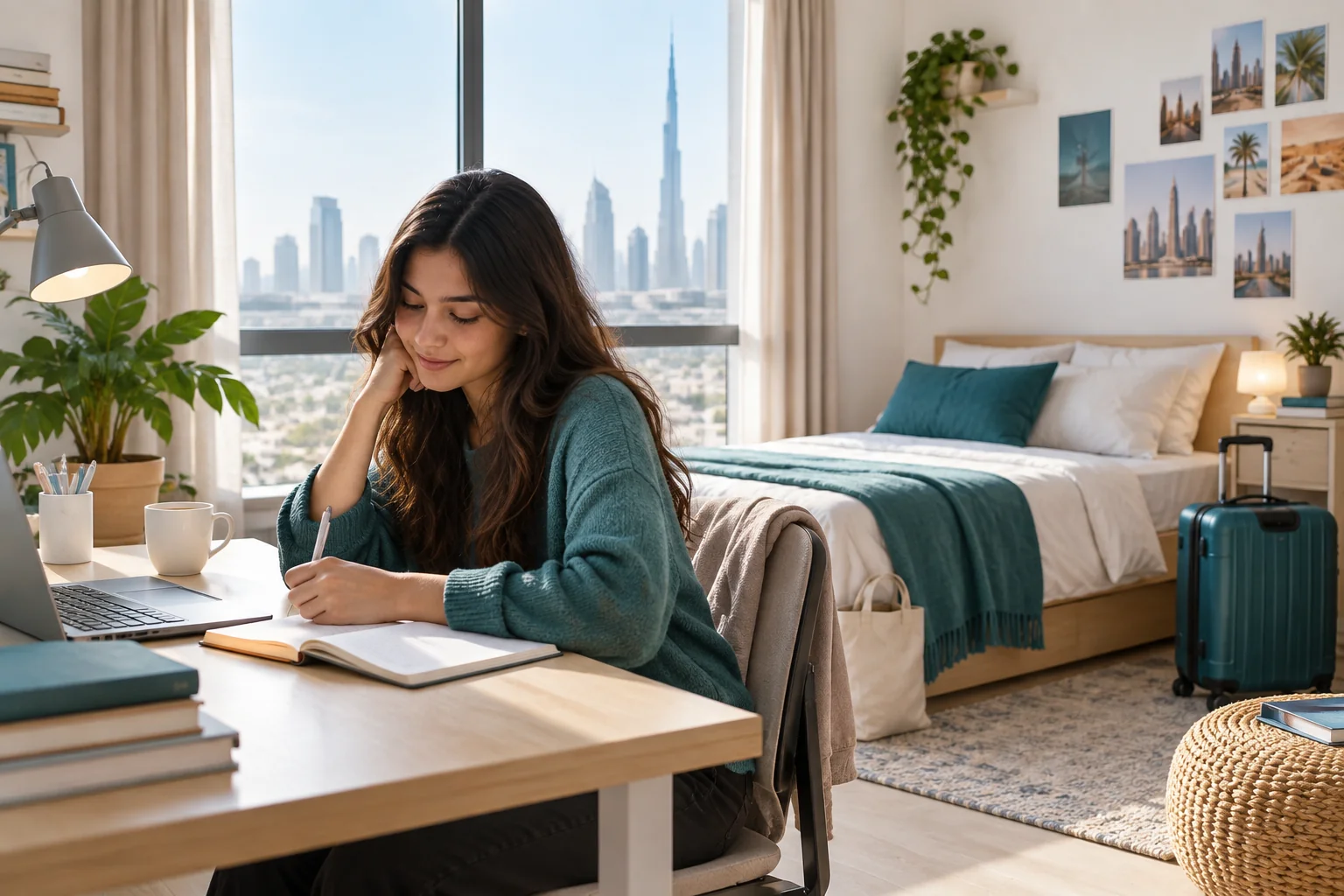 A study space in student accommodation