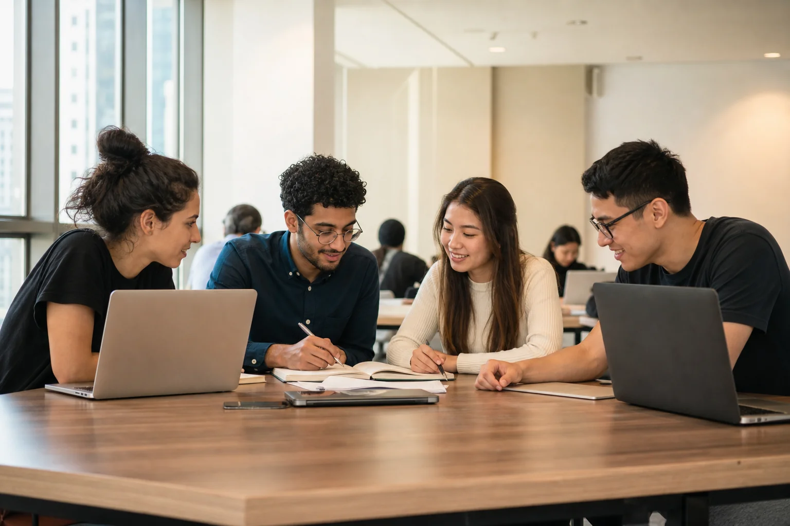 Students at an accredited international university campus in Dubai