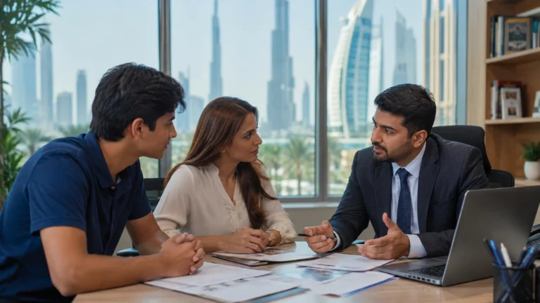 Student checks scholarship and tuition discount documents for Dubai universities