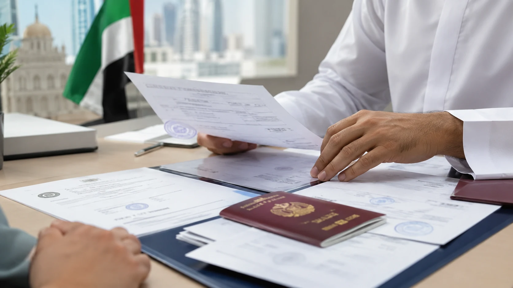 Passport, certificates and UAE documents prepared for legalization